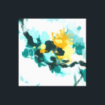 Impressão Em Tela Abstrato moderno - Teal e Design pintado amarelo<br><div class="desc">Linda pintura abstrato moderna transformou-se neste adorável design travesseiro - inspirada por ondas e pôr o sol num horizonte</div>