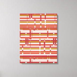 Impressão Em Tela Abstrato moderno Wall Art Pastel Red Stripes
