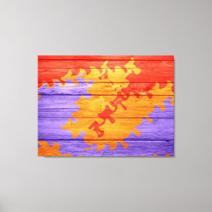 Impressão Em Tela Abstrato Mosaico Madeira Pastel