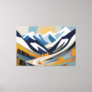 Impressão Em Tela Abstrato Mountain Landscape Decor Artístico Modern