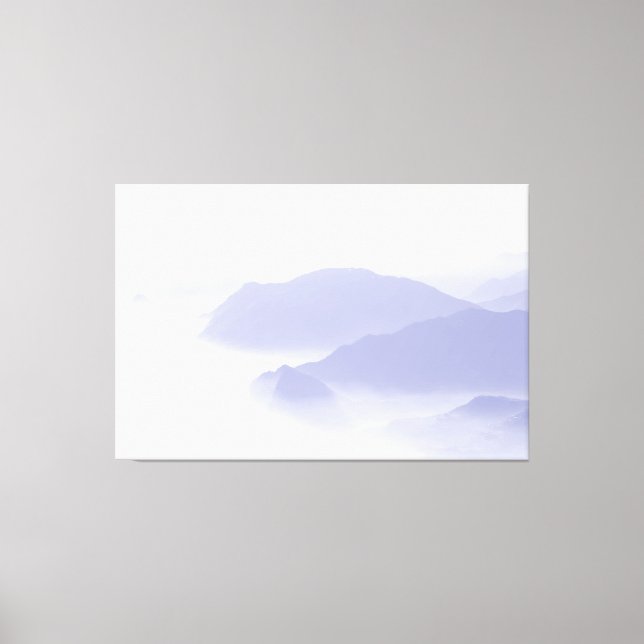 Impressão Em Tela Abstrato Mountain Landscape Nature Periwinkle Blue (Frente)