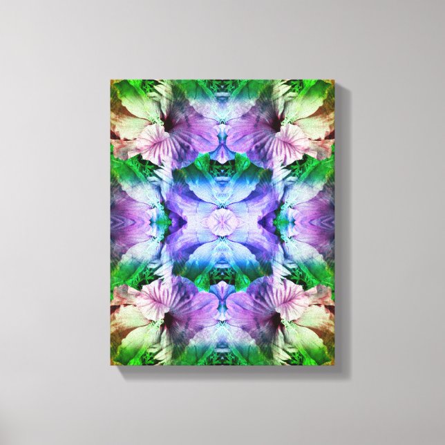 Impressão Em Tela Abstrato Multipla Flor de Hibiscus (Frente)