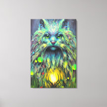 Abstrato Mystical Cat Fantasy Art