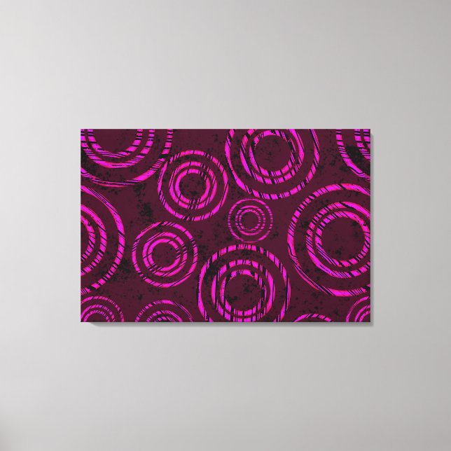 Impressão Em Tela Abstrato Neon Pink Circular Através do Tempo (Frente)