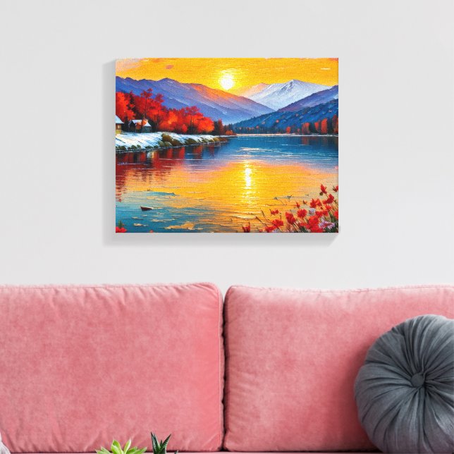 Impressão Em Tela Abstrato Oil Painting of Landscape (Insitu(Sala de estar))