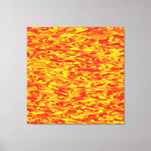 Impressão Em Tela Abstrato - Padrão Laranja Amarelo