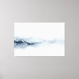 Impressão Em Tela Abstrato Paisagem Prata Azul Marinho Minimalista M
