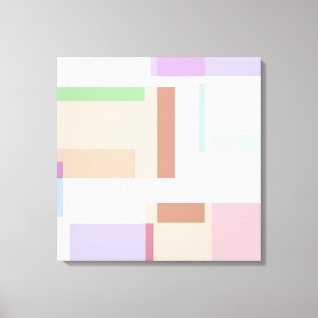 Impressão Em Tela Abstrato Pastel Squares Tan (Frente)
