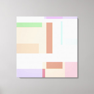Impressão Em Tela Abstrato Pastel Squares Tan