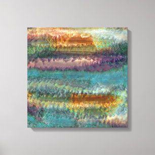 Impressão Em Tela Abstrato patina cobre e verde por Renee