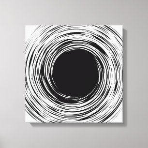 Impressão Em Tela Abstrato preto, design preto e branco