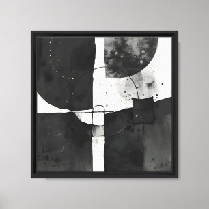 Impressão Em Tela Abstrato preto e branco moderno e contemporâneo