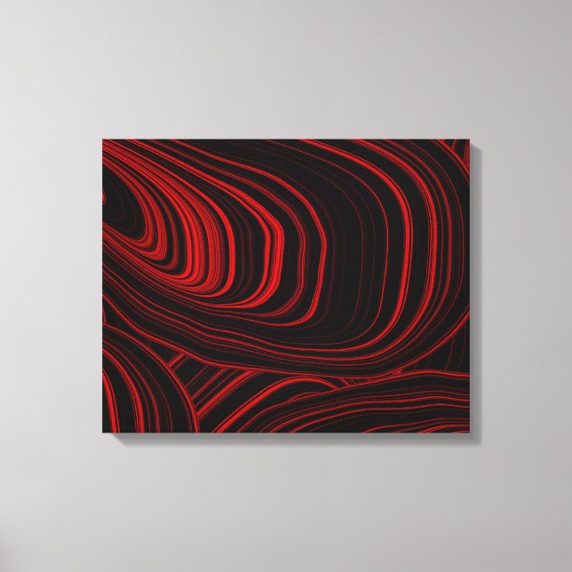 Impressão Em Tela Abstrato preto e vermelho moderno (Frente)
