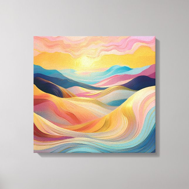 Impressão Em Tela Abstrato Rolando Colinas no Sunset (Frente)