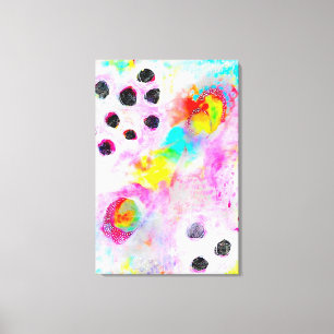 Impressão Em Tela Abstrato Rosa e Aquático