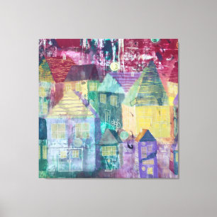 Impressão Em Tela Abstrato Townscape at Night