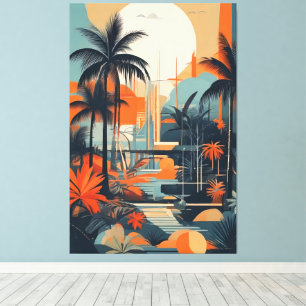 Impressão Em Tela abstrato tropical 002