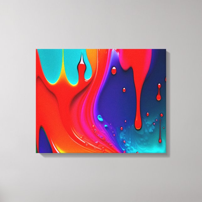 Impressão Em Tela Abstrato Vibrant Paint Driart (Frente)