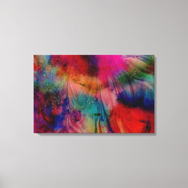 Impressão Em Tela Abstrato Watercolor (Frente)