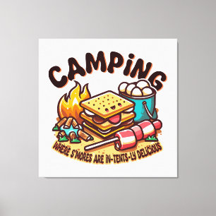 Impressão Em Tela acampamento de smores