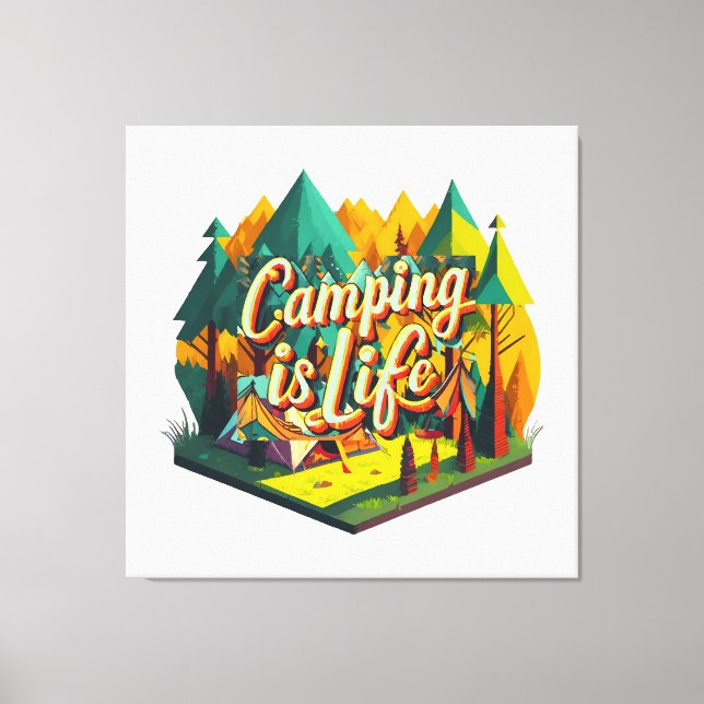 Impressão Em Tela Acampamento é Vida (Frente)