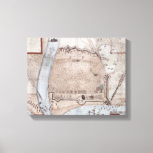 Impressão Em Tela Acampamento fortificado, Puerto Rico