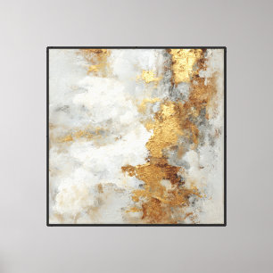 Impressão Em Tela Acentos Dourados em Arte Abstrata com Textura Bran