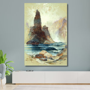 Impressão Em Tela Acima de Torre Cai, Moran, 1872