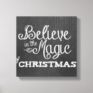 Impressão Em Tela acredite a mágica do quadro do Natal