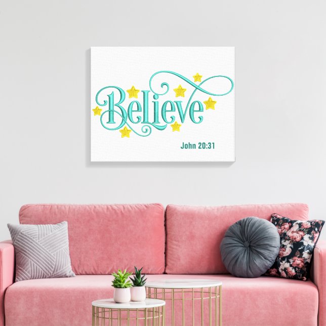 Impressão Em Tela Acreditem-Canvas (Gloss) (Insitu(Sala de estar))
