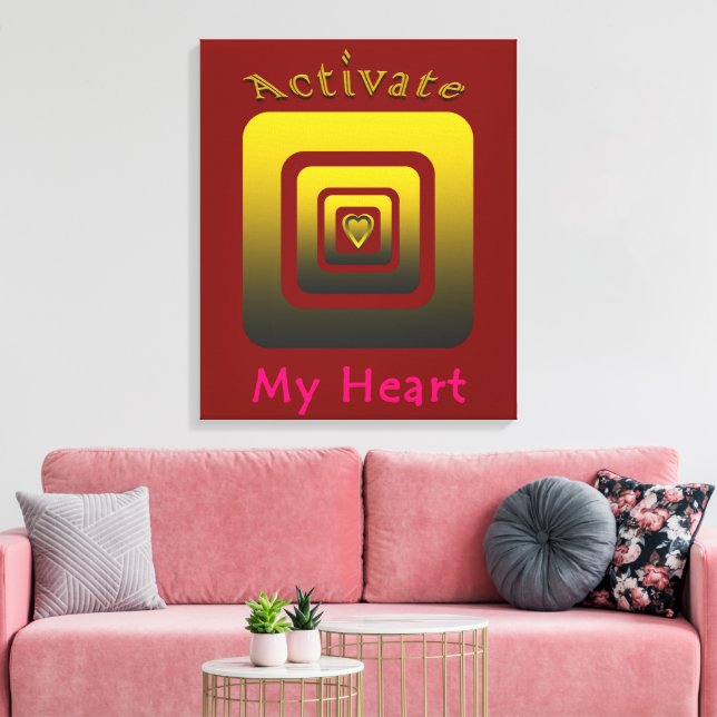 Impressão Em Tela Acrílica Activate My Heart (Insitu(Sala de estar))