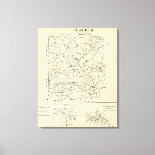 Impressão Em Tela Acworth, Condado de Sullivan (Frente)