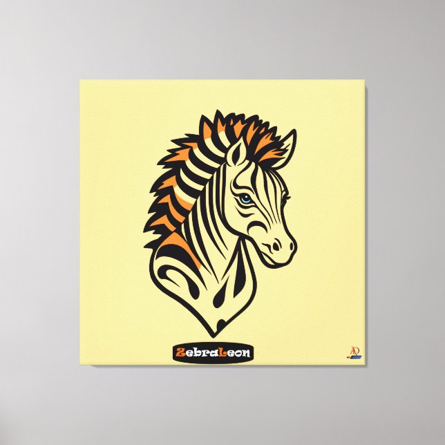 Impressão Em Tela Adaptives ZebraLeon - Illustration Acrylwandkunst (Frente)