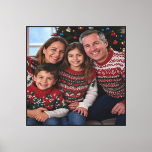 Impressão Em Tela Adicionar Foto da Família Natal Personalizar