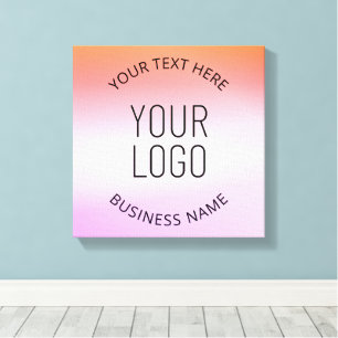 Impressão Em Tela Adicione Seu Logotipo   Cores de Gradiente de Pôr 