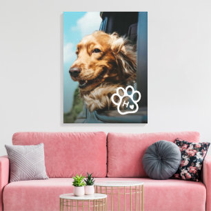 Impressão Em Tela Adicione Sua Própria Foto de Cachorros Pets Monogr