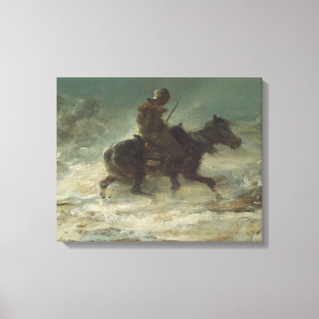 Impressão Em Tela Adolphe Schreyer - Homem com Lance (Frente)