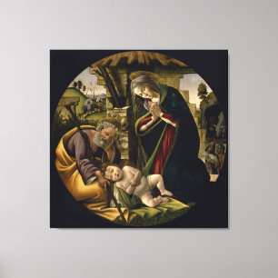Impressão Em Tela Adoração da criança Botticelli do cristo