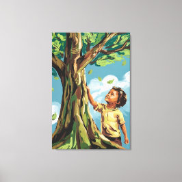 Impressão Em Tela Adoração de Criança: Poster Colorido de Árvore Mod