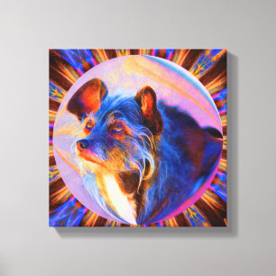 Impressão Em Tela Adorando "Olhos de Cachorro" Abstrato