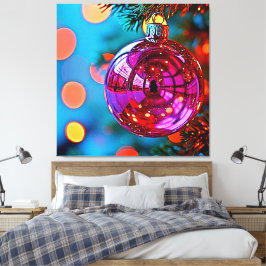 Impressão Em Tela Adorno de Natal Vibrante com Design Brilhante