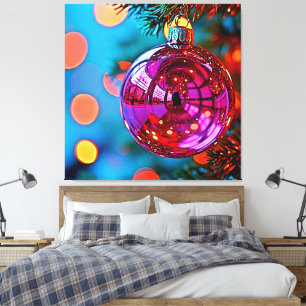 Impressão Em Tela Adorno de Natal Vibrante com Design Brilhante