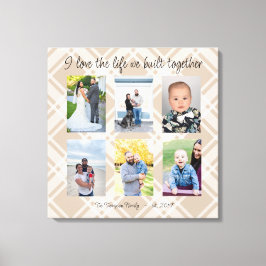 Impressão Em Tela Adoro a vida que construímos juntos 6 xadrezes