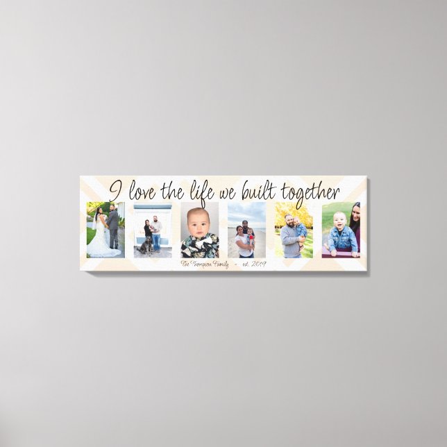 Impressão Em Tela Adoro a vida que construímos juntos 6 xadrezes fot (Frente)