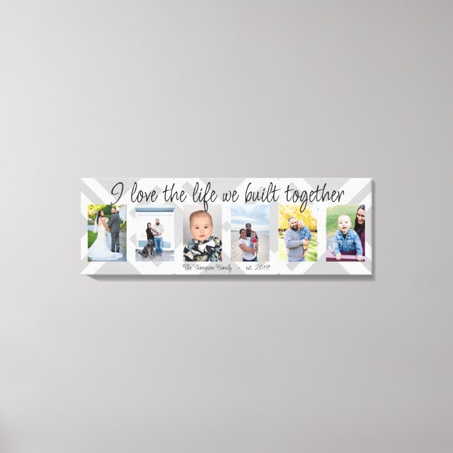 Impressão Em Tela Adoro a vida que construímos juntos 6 xadrezes fot (Frente)