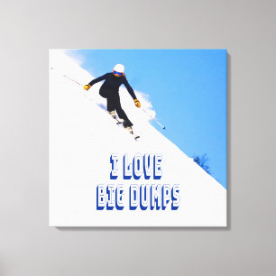 Impressão Em Tela Adoro Descida de esqui de neve grande