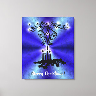 Impressão Em Tela Advento, Artdeco de Natal no Arco Verde Azul