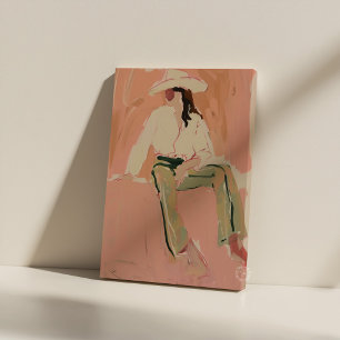 Impressão Em Tela Aestética Cowgirl Esticada