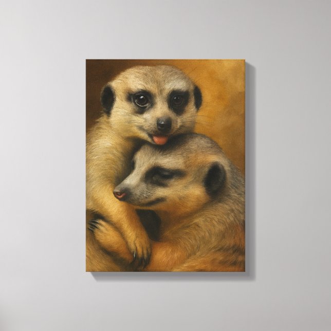 Impressão Em Tela Afetação de Meerkat (Frente)