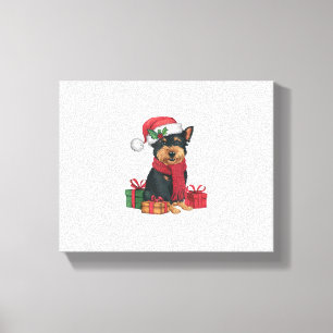 Impressão Em Tela Affenpinscher Cachorro de Natal Ataca Cachorro San